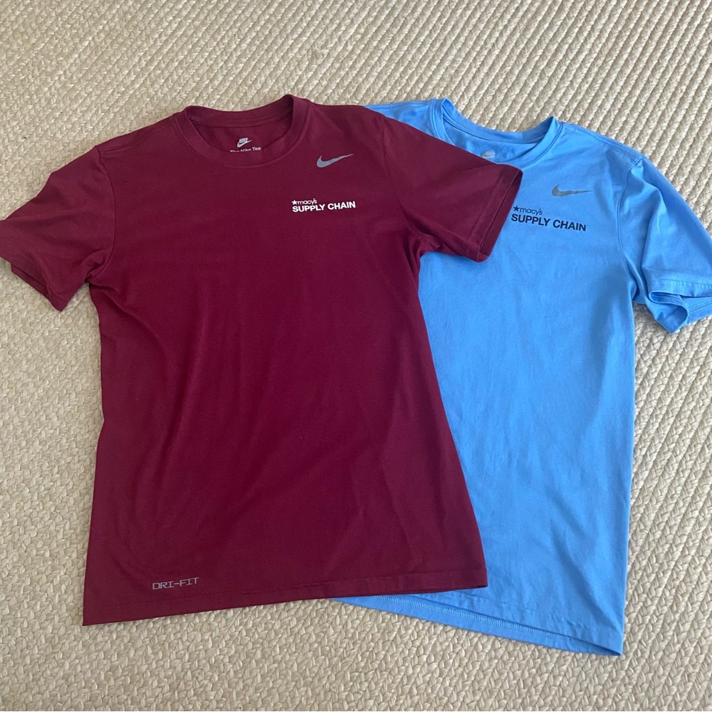 2 Nike Dri-FIT Maroon and Blue Athletic Shirts - Macy’s logo